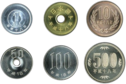 Coins of the Japanese yen.