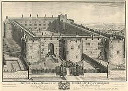 The north east prospect of Chirk Castle, in Denbighshire, 1735