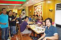 The whole participants of Open Web Day at the after a dinner at Sbarro.