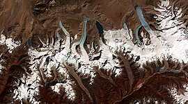 Termini of the glaciers in the Bhutan-Himalaya.