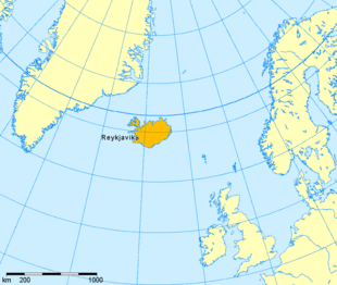 Log vo Island im Nordatlantik