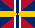 Felles svensk og norsk walleye og diplomatisk flagg (1844–1905).