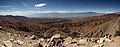Panorama verso sud dal Keys View nelle Little San Bernardino Mountains, Joshua Tree National Park, California.
