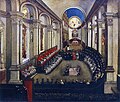 Ce tableau conservé au musée diocésain de Trente représente une réunion du concile en l'église Santa Maria Maggiore de Trente.