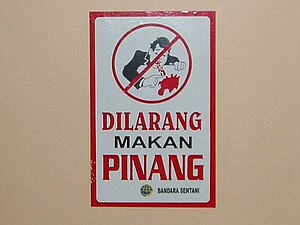 Verbod op het kauwen van pinang op luchthaven Sentani (Indonesië)