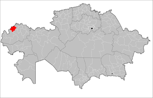 Location of Taskala District in Kazakhstan