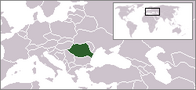 O hartă care arată localizarea României