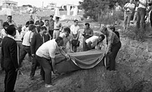 Pike's funeral, 1969, Jaffa Protestant cemetery