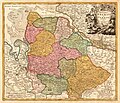 etwa 1720; hier wird das Land Kehdingen auch westlich des Flusses Osten gezeichnet