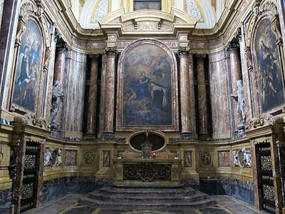 Chapelle principale de l'église Sainte Marie-Madeleine de Pazzi à Florence où furent déposés ses restes jusqu'au XIXe siècle.