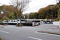 神鉄バスの車庫で休憩中の阪急バスの車両。