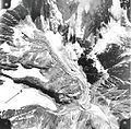 Vertical aerial photograph of glaciers on the southeast side of Cerro Mercedario