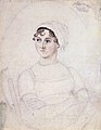 Q36322 Jane Austen circa 1810 (Portret in potlood en waterverf: Cassandra Austen) geboren op 16 december 1775 overleden op 18 juli 1817