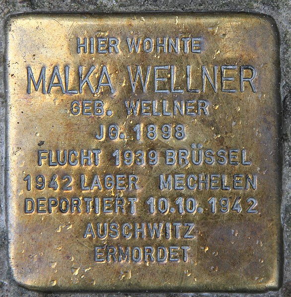 File:Stolperstein Augsburger Str 29 (Charl) Malka Wellner.jpg