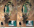 Rebirth island (an island in the Aral Sea) joins the mainland (2000/2001)