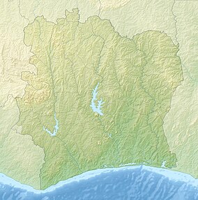 Map showing the location of Taï National Park