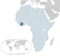 Location o  Côte d'Ivoire  (dark blue) in the African Union  (light blue)