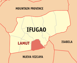 Mapa de Ifugao con Lamut resaltado