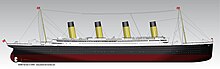 Représentation du profil droit du Titanic.