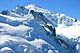 Mont Blanc von Gare des Glaciers aus gesehen. Vorne links der Mont Maudit.