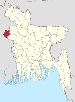बङ्गलादेशा नक्शामी चाँपाइ नबाबगञ्जको अवस्थिति