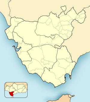 San Fernandoの位置（カディス県内）