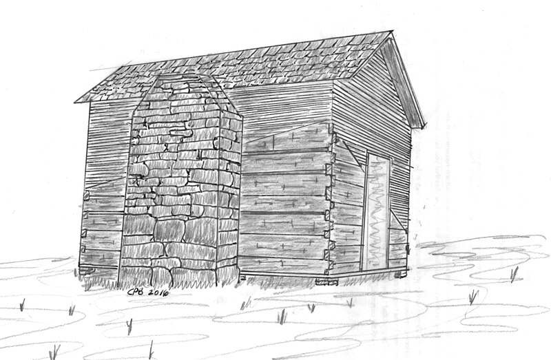 File:G. W. Young house c1840 cabin - artist rendering.jpg