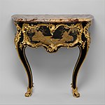 Rococo side table (commode en console); by Bernard II van Risamburgh; c.1755-1760; Japanese lacquer, gilt-bronze and Sarrancolin marble top; height: 90.2 cm; Metropolitan Museum of Art