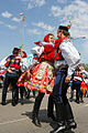 Çek Cumhuriyeti'nin eski Moravya bölgesinde Vlčnov'da folklorik halk giysileri