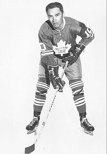 George Armstrong in uniform for the Toronto Maple Leafs.
