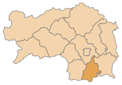 Lage des Bezirks Bezirk Leibnitz im Bundesland Steiermark (anklickbare Karte)