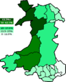 Porcentaje de uso del galés
