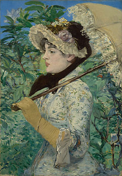 Printemps, Jeanne de Marsy, d'Édouard Manet (1881, Getty Center, Los Angeles). (définition réelle 6 398 × 9 250)