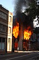 Structure fire in New Orleans after Hurricane Katrina