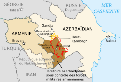 Territoire sous contrôle du Haut-Karabagh.