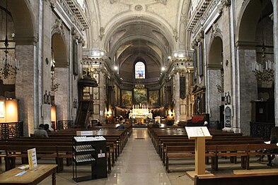 The nave, looking toward the choir, with chapels on both sides