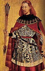 A 15th-century painting by Jacomart in the Church of Santa Maria in Xàtiva, once thought to portray Ausiàs March