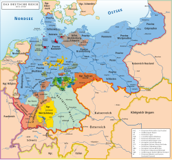 States of the German Empire (Prussia shown in blue)