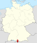 Dütschlandcharte, Position vom Landkreis Oberallgäu fürighobe