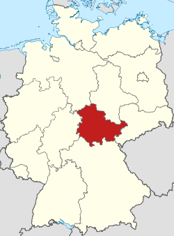 Tīringene Vācijas kartē