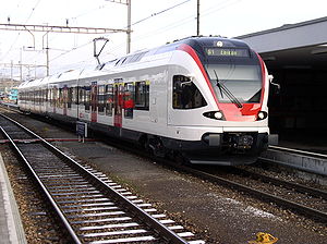 RABe 523 семейства Stadler FLIRT, эксплуатируемый Швейцарской железной дорогой