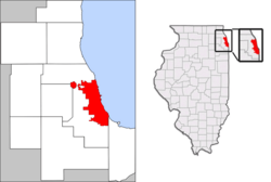 Lokasi di Kawasan metropolitan Chicago dan Illinois