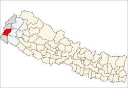 map of Dadeldhura, Nepal