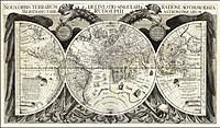 Um mapamundi por Johannes Kepler