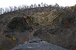 Östra väggen av Bear Valley Strip Mine, nära Pennsylvania