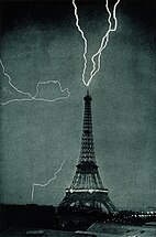 Lightning striking the Eiffel Tower, June 3, 1902, at 9:20 P.M.