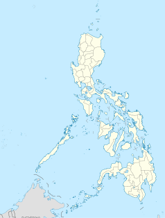 Mapa konturowa Filipin, w centrum znajduje się punkt z opisem „Los Baños”