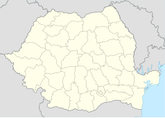 Mapa konturowa Rumunii, u góry po lewej znajduje się punkt z opisem „Girișu de Criș”