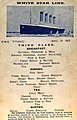The third class menus of R.M.S.TITANIC