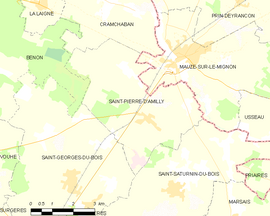 Mapa obce Saint-Pierre-d’Amilly